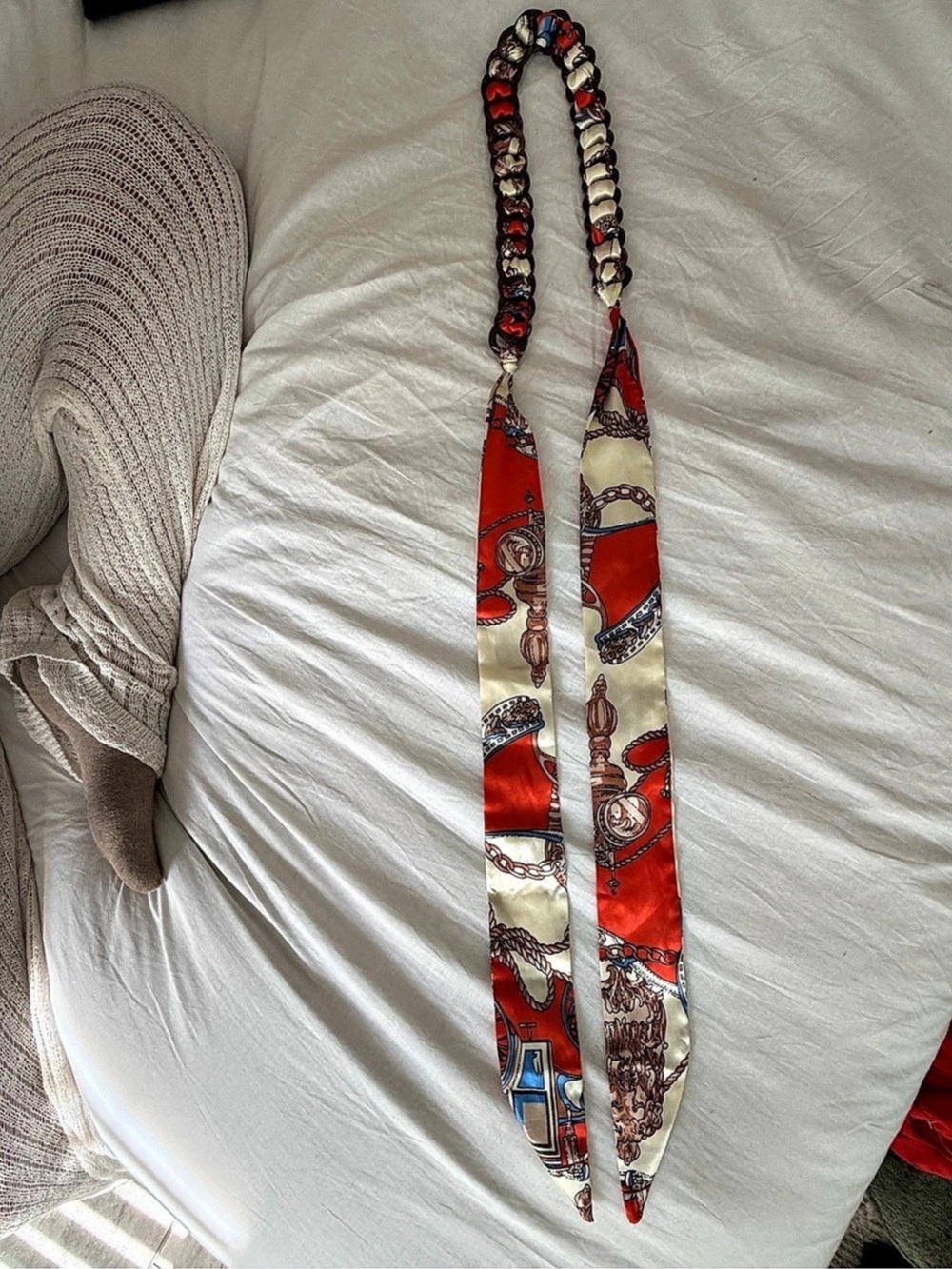 Red & White Paisley Belt